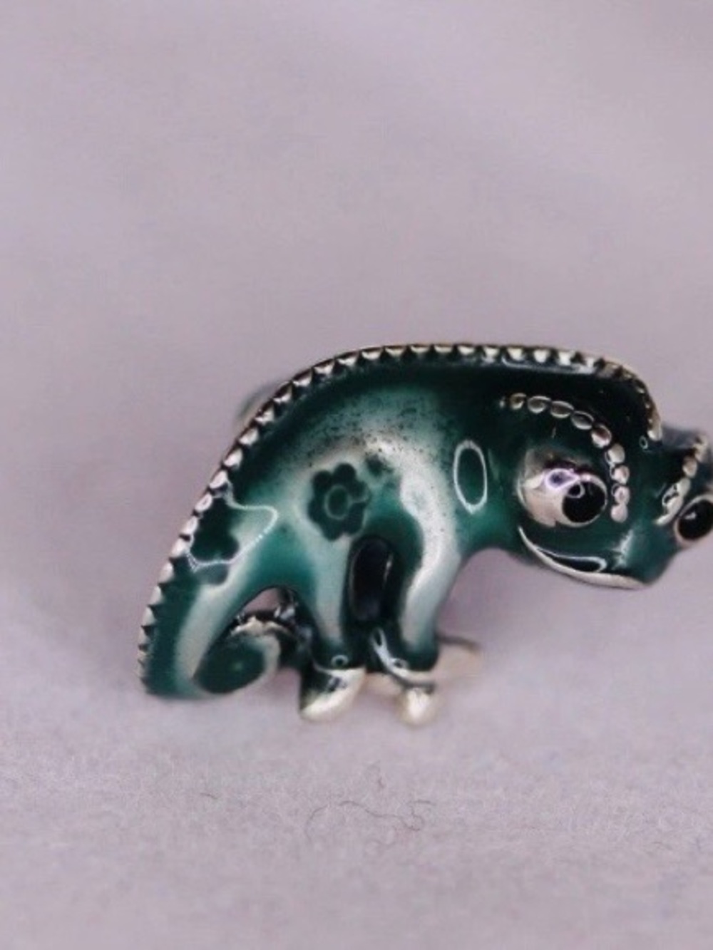 Pandora Disney Tangled Pascal Chameleon Charm Green Enamel Sterling Silver